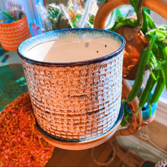 Handmade by Me Drippy Boho Blue Planter 🔮 - Picture 6 of 7